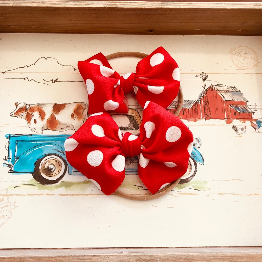 Nylon headband- skinny bow